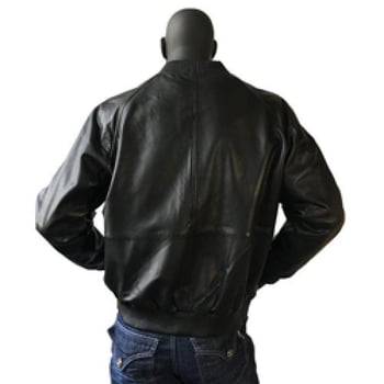 G-Gator 1051 Black Genuine Lambskin Varsity Baseball Bomber Jacket