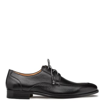 Mezlan "Fratello" Black Genuine Soft-Textured Deerskin Leather Laceup Shoes 20937.