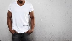 a man wearing a white shirt