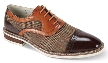 Giovanni Sinclair Choco Brown/Whisk Genuine Calfskin Oxford Shoes