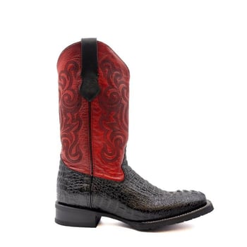 Ferrini Black Crocodile Print Leather Square Toe Cowboy Boots 40493-04