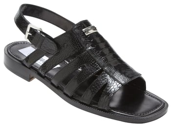 Mauri "Riviera" 1751 Black Genuine Ostrich Sandals