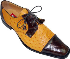 Mauri Sport Rust / Buttercup Genuine Alligator / Ostrich Shoes M594