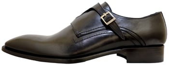 Duca 2020 Black Italian Calfskin Criss-Cross Double Monk Strap Shoes