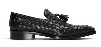 Duca Di Matiste Tirrenea Black Calf Weave Leather Tassle Loafer