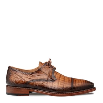 Mezlan "Giovane" Camel Genuine Crocodile Derby Shoes 50032-F.