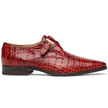 Marco Di Milano "Rovigo" Rustic Cognac Genuine Caiman Crocodile Dress Shoes