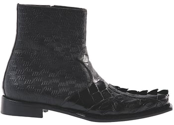 Mauri "Excelsior" 44167 Black Genuine Hornback Crocodile / Alligator / Nappa Embossed Boots