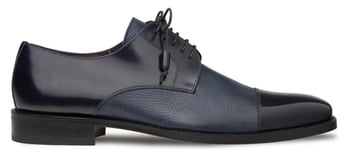 Mezlan Soka Blue Calfskin & Deerskin Split-Toe Derby Shoes 15089
