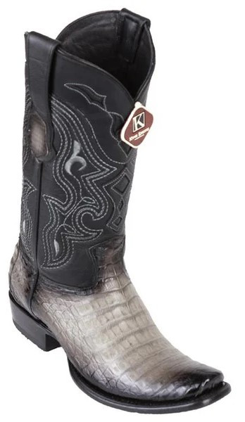 King Exotic Faded Gray Genuine Caiman Belly Dubai Square Toe Cowboy Boots 4798238