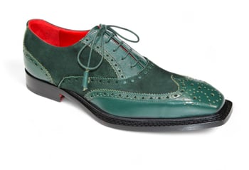 Emilio Franco "Antonio" Green Genuine Italian Suede Leather Lace-Up Dress Shoes.