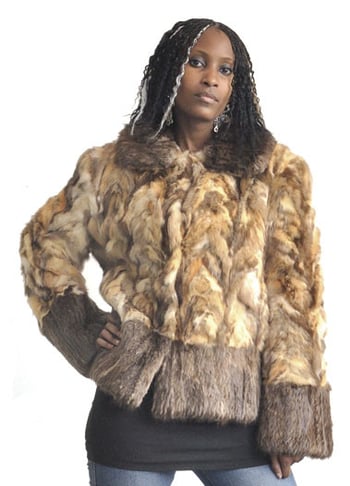 Winter Fur Ladies Natural Genuine Sable Jacket With Beaver Trimming  W12S12NA