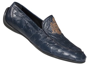 Mauri  "9257" Wonder Blue Genuine All Over Ostrich Dress Casual Shoes