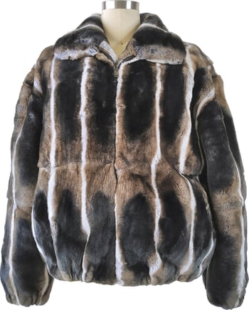 Winter Fur Brown Genuine Full Skin Rex Rabbit Bomber Jacket M18R01BR.