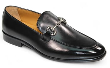 Duca Di Matiste "Vasto" Black Genuine Italian Calf Leather Loafers.