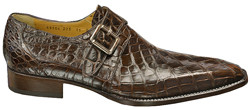 Mauri 53154 Brown Genuine All-Over Alligator Skin Loafer Shoes With Monk Straps