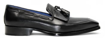 Emilio Franco Tommaso Black Italian Calf Leather Tassel Loafers