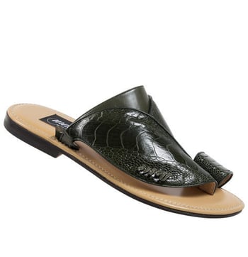 Mauri 1622/2 Forest Green Genuine Ostrich Leg / Nappa Sandals.