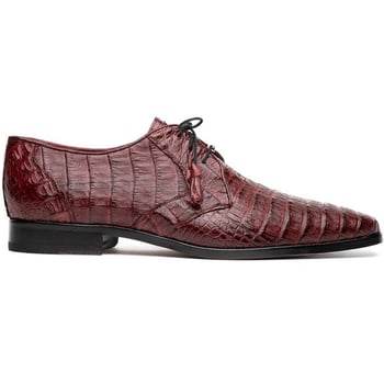 Marco Di Milano "Lacio" Wine Genuine Caiman Crocodile Dress Shoes