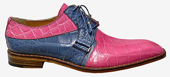 Mauri "2876" Fucsia And New Bleu All-Over Genuine Alligator Shoes