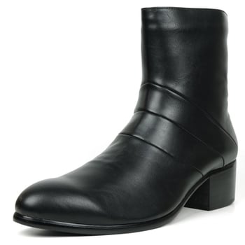 Fiesso Black Boot High Heel with Zipper FI7540.