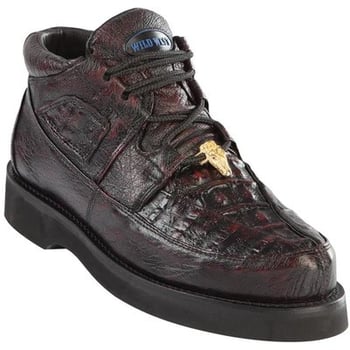 Wild West  Black Cherry Genuine Caiman With Ostrich Casual Shoes 2ZA052818