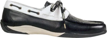 Mauri "Rowing" 9175 Black / White Nappa Leather / Baby Crocodile Loafer Shoes