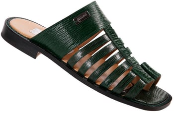 Mauri "1602" Forest Green Genuine Tejus Lizard / Shark Skin Sandals