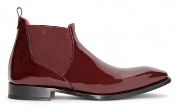 Emilio Franco "Leonardo" Burgundy Genuine Italian Patent Leather Ankle Boots.