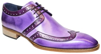 Duca Di Matiste "Savona" Lavender / Purple Genuine Italian Calfskin Wingtip Lace-Up Shoes.