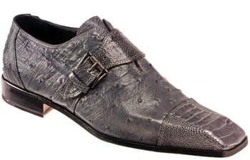 Mauri "Hyde-Park" 2806 Medium Grey Genuine Ostrich / Ostrich Leg  Shoes