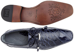 Belvedere "Lago" Navy All-Over Genuine Alligator Shoes 14010.