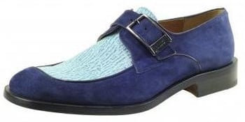 Mauri  "Azzurro" 013 Sky Blue / Brilliant Blue Suede Genuine Shark Shoes