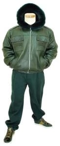 G-Gator Genuine Hornback Alligator Jacket With Fox Fur Trimming On Hood