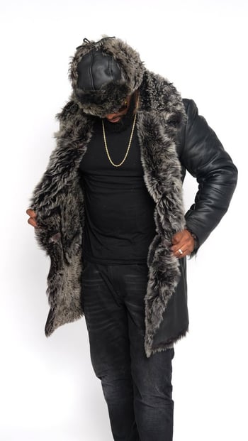 G-Gator Black Genuine Leather / Toscana Fur Trench Coat 5300.