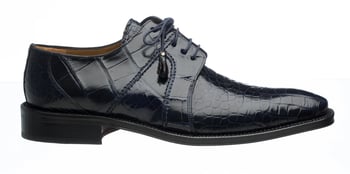 Ferrini Navy Genuine Alligator Belly Dress Shoes F205NB