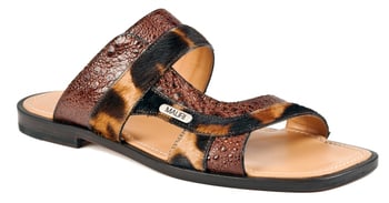 Mauri "5038" Sport Rust Genuine Pony / Frog Slide-In Open Toe Sandals.