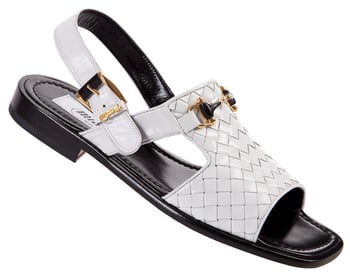 Mauri "1329" White Genuine Woven Leather / Kidskin Sandals