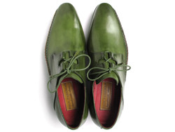 Paul Parkman 022 Green Genuine Leather Ghillie Lacing Shoes