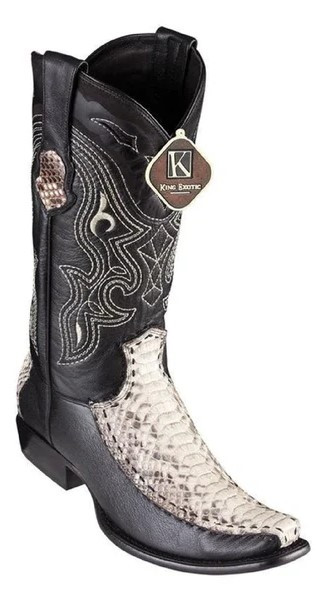 King Exotic Natural Genuine Python Dubai Square Toe Cowboy Boots 479F5749