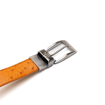 Marco Di Milano Alessio Belt Cognac Genuine Ostrich Exotic Belt