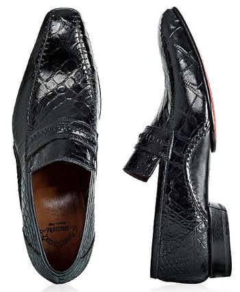 Mauri "Englishman" 1182 Black Genuine Alligator/Calf Shoes