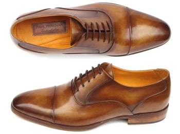 Paul Parkman Brown Genuine Leather Men's Captoe Oxford Dress Shoes 074-CML