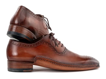 Paul Parkman Brown Burnished Genuine Leather Oxford Shoes OPK296A.