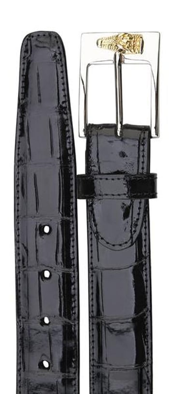 Belvedere 2008 Black All-Over Genuine Alligator Belt.