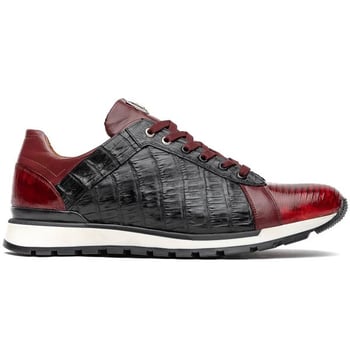 Marco Di Milano "Portici" Wine / Black Genuine Crocodile And Lizard Fashion Sneaker