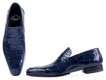 Mauri Wonder Blue Genuine Alligator Oxford Shoes 1195.