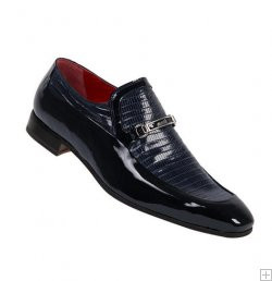 Mauri 4039 Blue Genuine Lizard / Patent Leather Shoes