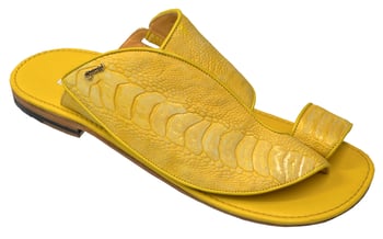 Mauri 1951 Yellow Genuine Ostrich Leg Sandals