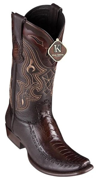 King Exotic Burnished Brown Genuine Ostrich Leg Dubai 3x Toe Cowboy Boots 479F0516